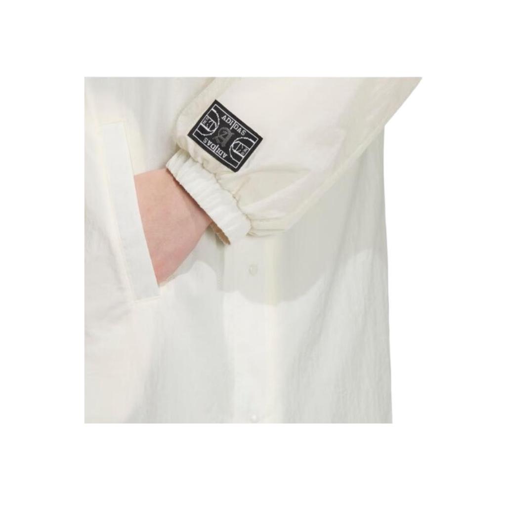 Adidas Neo Solid Color Casual Breathable Spliced Loose Hooded Jacket Women Jackets White IK7648