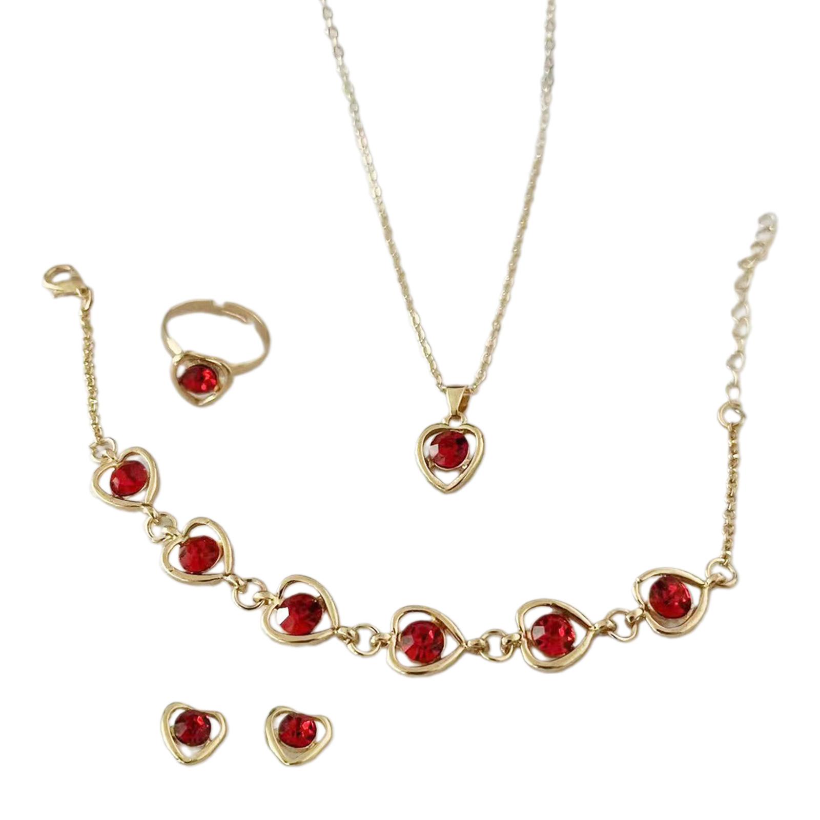 

Нежный набор ожерелья и серег «Сердце» Многофункциональный модный браслет Серьги-капли с кристаллами для повседневной элегантности