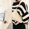 Retro Underarm Bag Women's Half Moon Shoulder Bag Fashion Solid Color Small Handbags For Women New Zipper Corduroy Clutch
