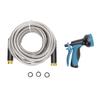Garden Hose with Sprayer 7.5m Flexible Non Tangling Portable Stainless Steel Water Hose for Car Wash House Cleaning
