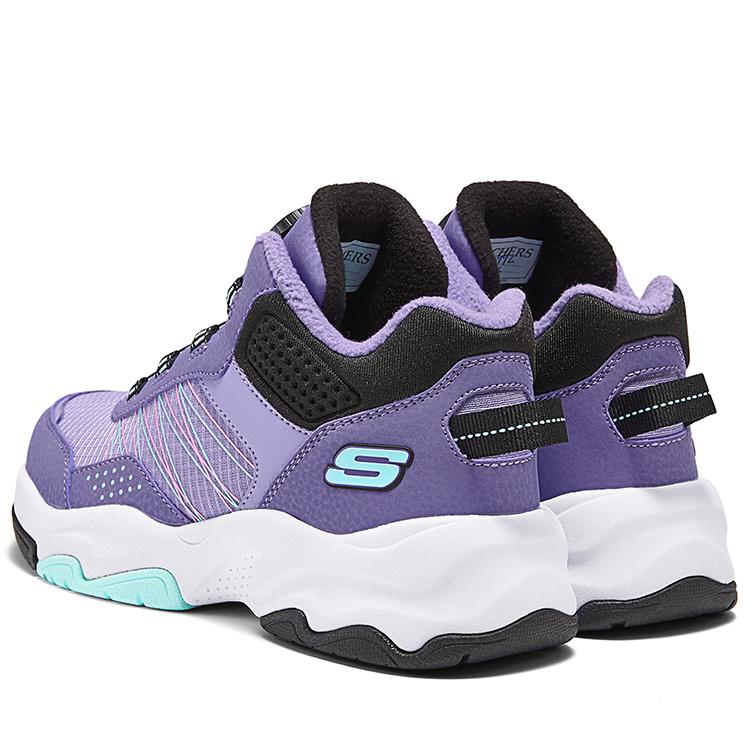 Skechers Kids Comfortable Versatile Non-Slip Durable Warm High-Top Boots Kids Boots Purple Black 303499L-PRBK