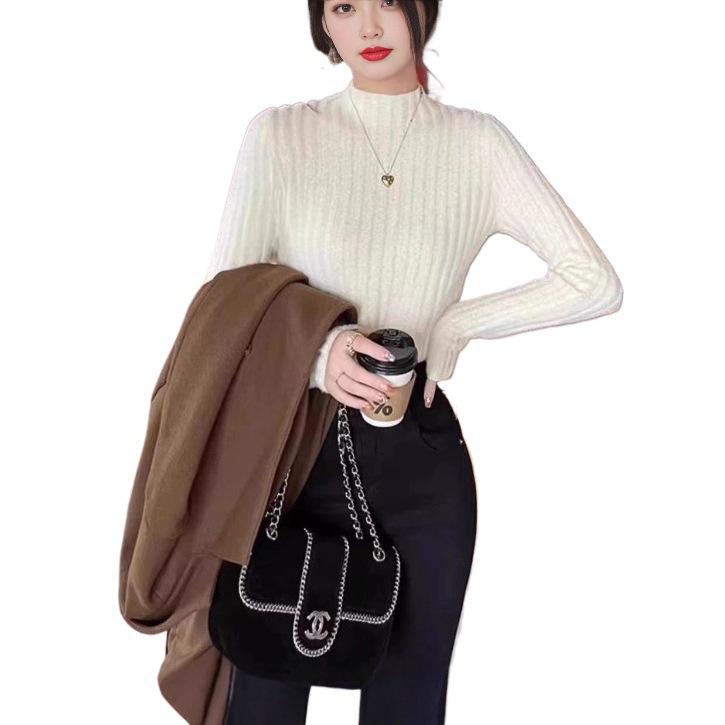 Gentle Sweater High Neck Pullover Knit Thick Women's Plush Autumn and Winter
