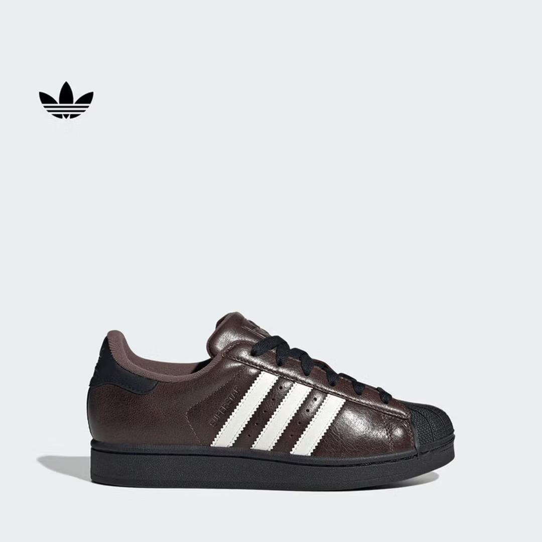 Обувь Adidas SUPERSTAR II Подошва в форме ракушки Обувь без шнурков Новый стиль Логотип Adidas с трилистником Код KI3569 35.5 коричневый