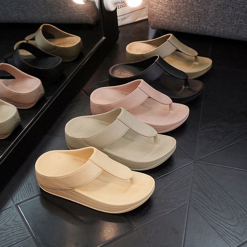 Fashion Women's Slippers and Ladies Sandals Outside Flip Flops Slides Brown Shoes Height 39 Chic Elegant Wholesale Stylish 2024 Trend