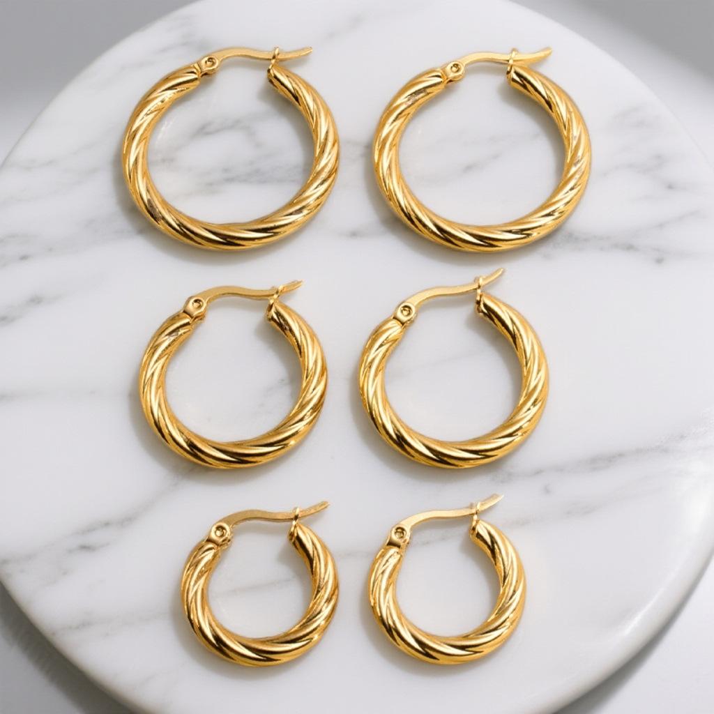 Set Hoops, Stainless Steel Hoop Earrings for Women, Geometric Round Square Huggies Hoops Earrings Cartilage Punk Jewelry