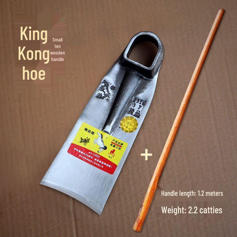 High-Quality Forged High-Manganese Steel One-Piece Weeding and Digging Hoe for Hard Soil - Large Size, Extra Thick Model.