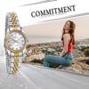 JEWELRYWE Klokker Par Par Populær Rustfritt Stål Analog Vanntett Japansk Quartz Armbåndsur Mote Tilbehør Jubileum Juleaften