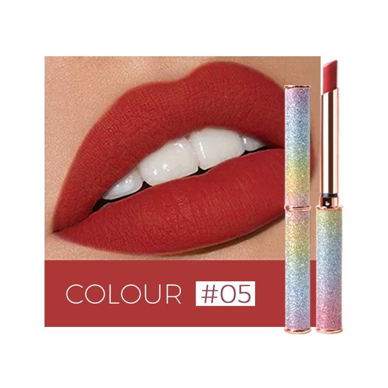 VIBELY Starlight Sparkle Matte Lipstick Dip-in-Cup, No-Fall Crushed Diamond Lipstick