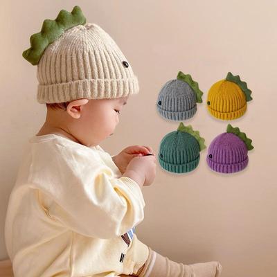 Baby Hat Autumn and Winter Cute and Cute Dinosaur Woolen Hat Boys and Girls' Hat Baby Hat Knitted Hat Korean