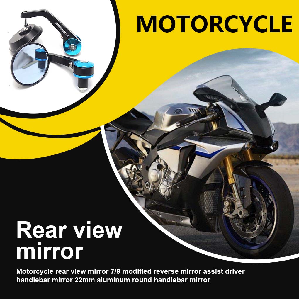 Pack of 2 Motorcycle Rear View Mirrors Durable 360 ° Rotation Adjustable Wide Angle Handy Installation Moped Accessories