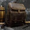 Crazy Horse Leather Men'S Backpack Leather Travel Bag Student School Bag Large Capacity First Layer Cowhide Backpack