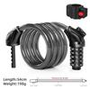 Xunting Bike Cable Lock 54cm Bike Locks Cable 5 Feet Coiled Secure Resettable Combination Bike Lock with Mounting Bracket