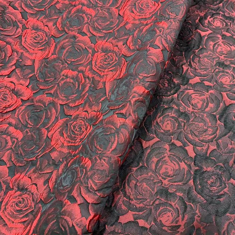 3D Embossed Jacquard Fabric Cheongsam Dress for Women