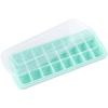 Silicone Ice Cube Tray Ice Cube Container Frozen Cubes 24 Compartments with Lid for Bars Households Party