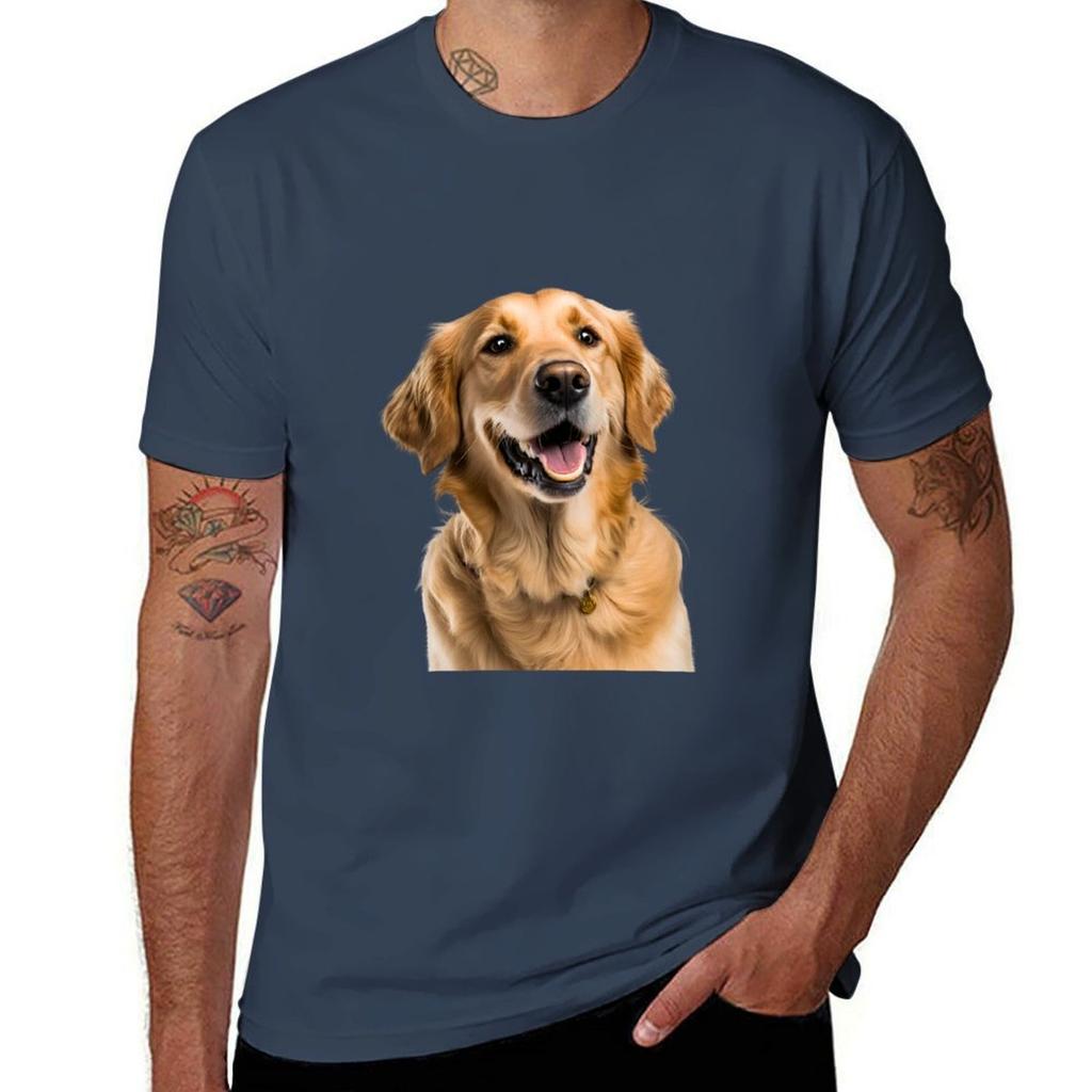 Golden Retriever Dogs Pets Tshirt Casual Lightweight Short Sleeve Top