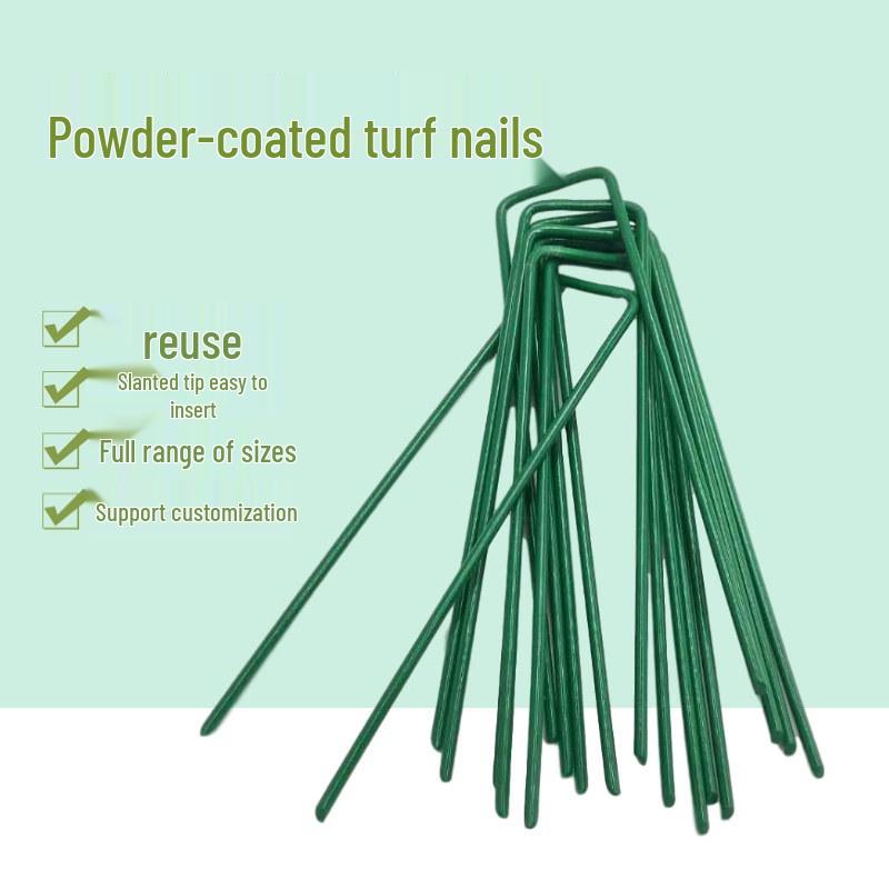 Galvanized 6-Inch U-Shaped Ground Nails for Artificial Turf, Greenhouses, Lawns, and Geogrid Fixing