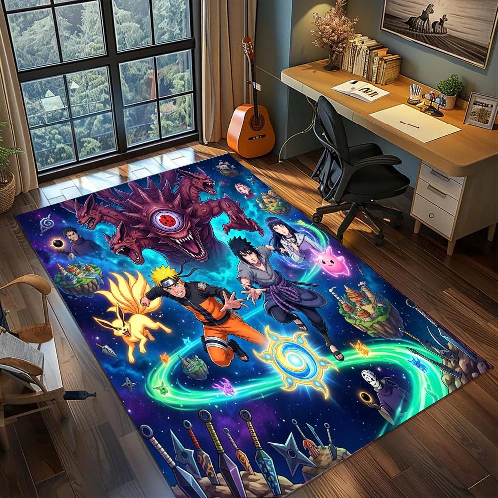 Naruto Washable Gamer Room Large Area Non Slip Floor Mat Rug Carpet Bedroom Home Decor.-TING