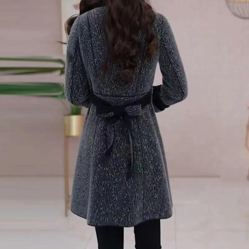 Women Autumn and Winter Double Sided Wear Suit Collar Woolen Jacket Female Woolen Coat On Both Sides