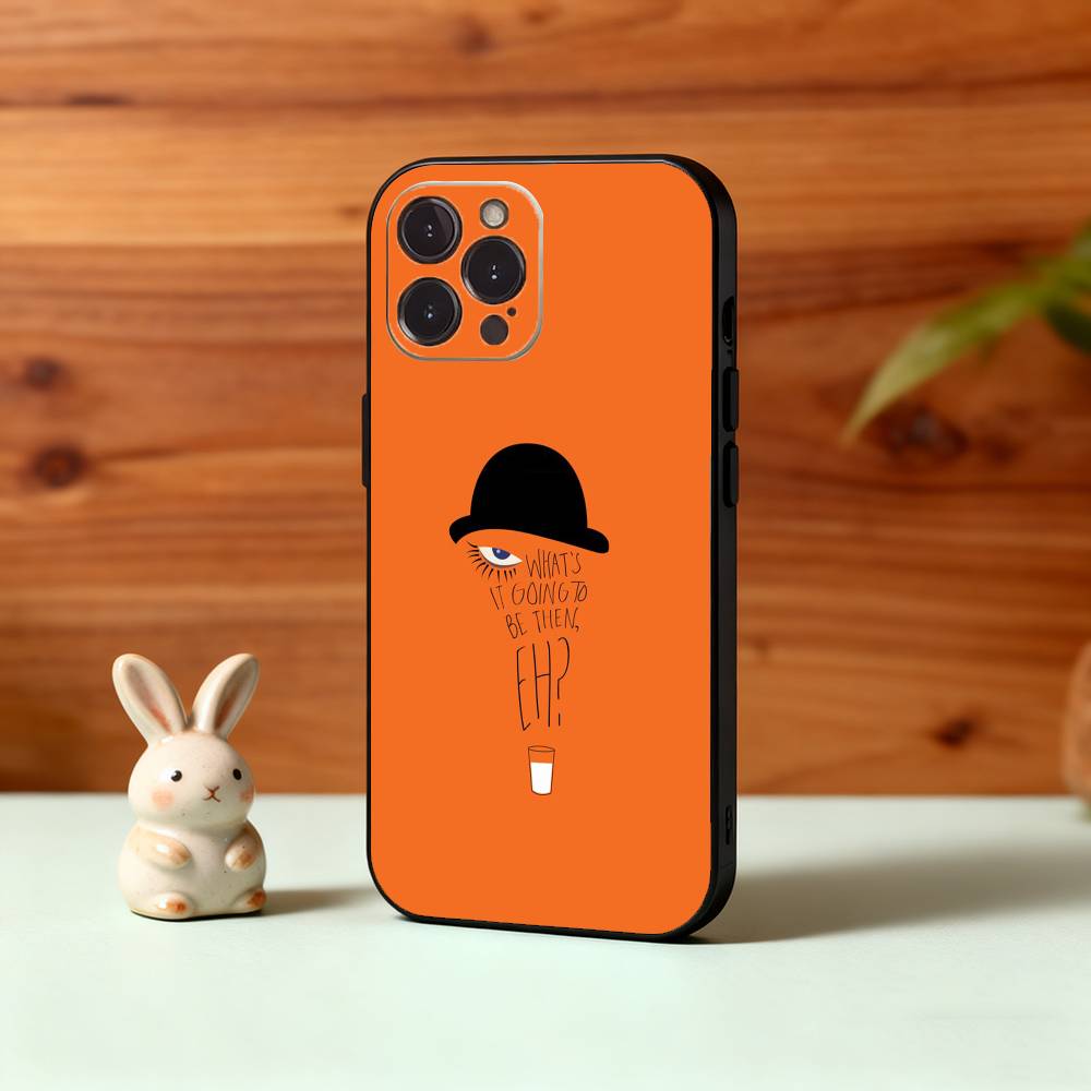 A C-Clockwork O-Orange Phone Case For iPhone17,16,15,14,13,12Plus,Pro Max,XS,5G Soft Silicone Black Cover