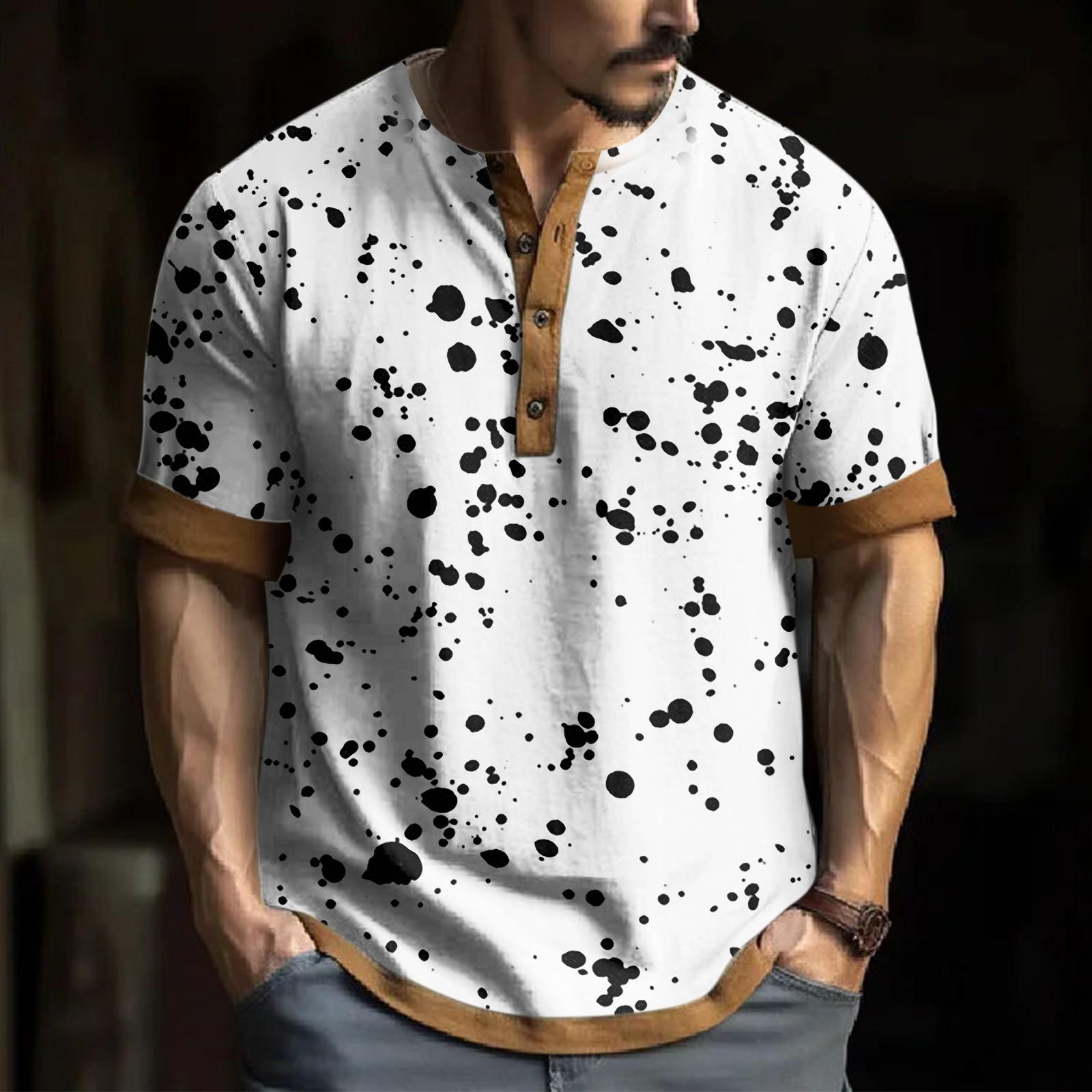 Мужская модная футболка с коротким рукавом и вышивкой с коротким рукавом и принтом на весну и лето XL белый 1875₽