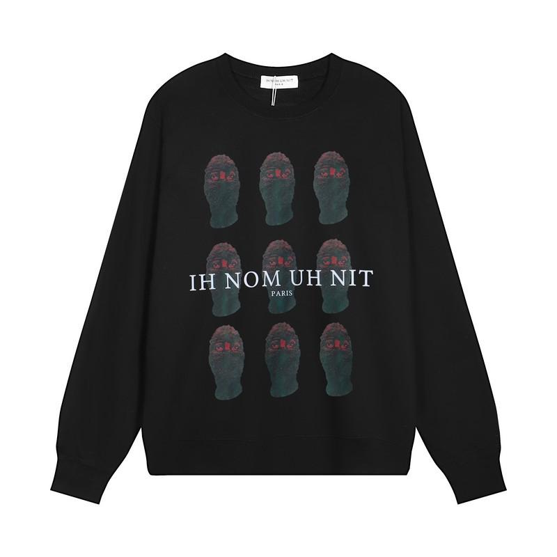 New Ih Nom Uh Nit Printed Loose Long Sleeve Crew Neck Sweater Trendy Brand Men's and Women's Same Style