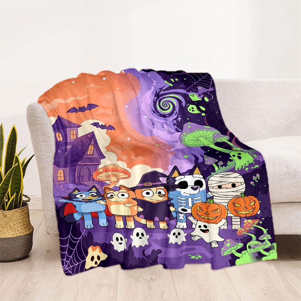 Halloween Costumes Bluey Blanket Durable Comfort Perfect for Chair Bedding Couch for All Seasons Digital Print Gift for Travel Home Birthdays