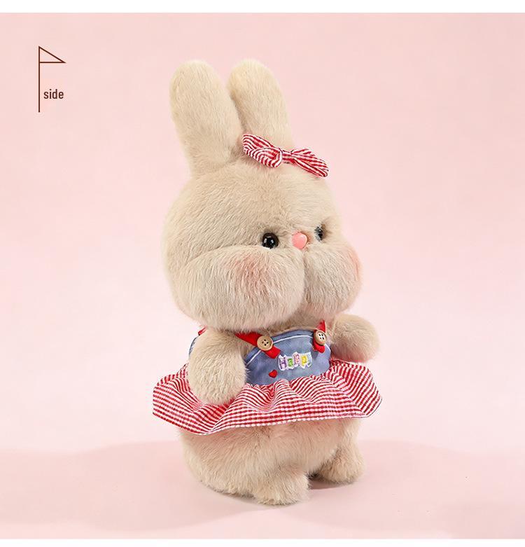 Adorable Rabbit Doll In Cute Skirt - Plush Toy with Comforting Cloth Outfit for Kids
