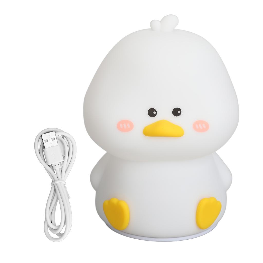 Cute Duck Night Light Soft Silicone Night Lamp Rechargeable Dimmable Bedside Lamp for Bedroom