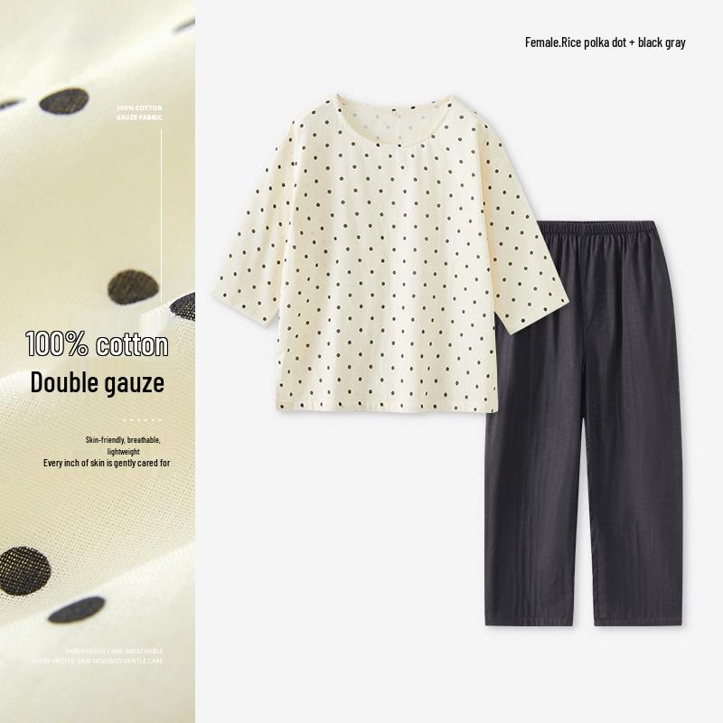 

Соответствует 69 - Женский пижамный комплект из чистого хлопкового муслина, Коллекция Весна/Лето 2026, Домашняя одежда для любого сезона. XXL (For 150-170 lbs) + $5