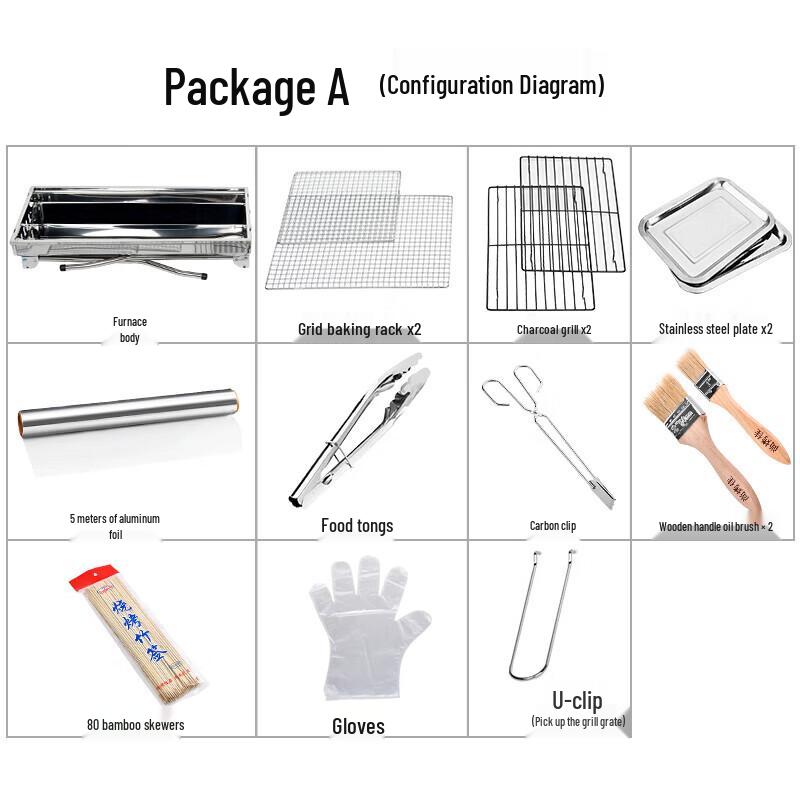 Portable Foldable Stainless Steel BBQ Grill