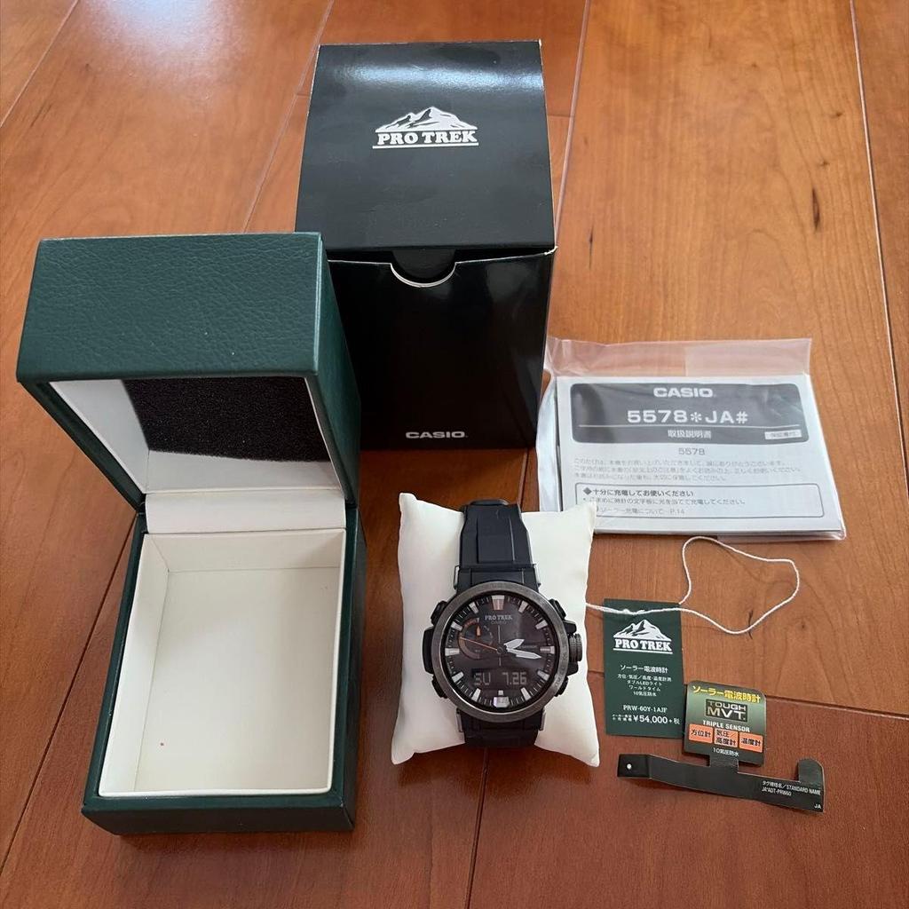 Used CASIO PRO TREK PRW-60Y-1AJF Radio Solar Watch Black