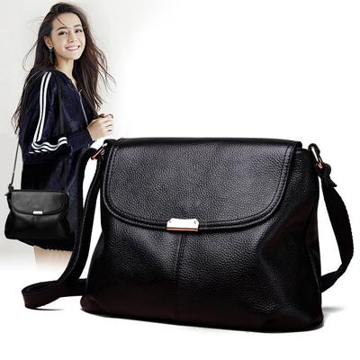 Bolso de Mujer Nuevo Capa Superior Piel de Vaca Bolso Bandolera Bolso Pequeño Versátil Sencillo Bolso de Hombro de Mujer