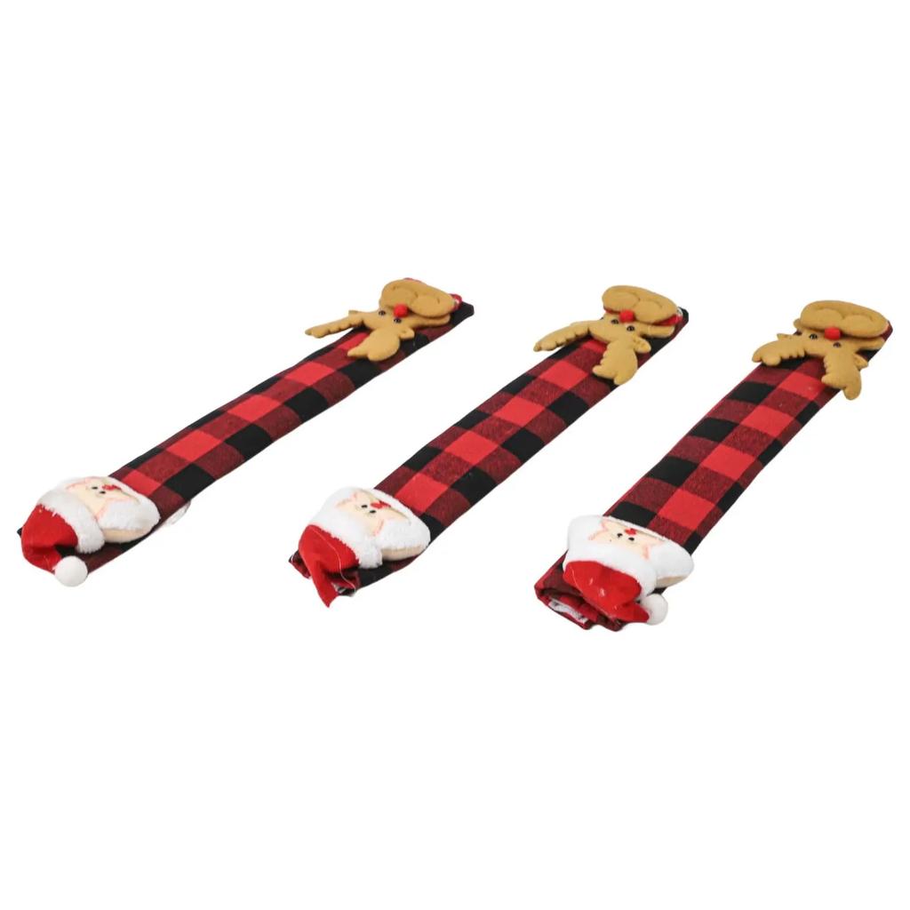 3D Design Covers Christmas Handle Covers Easy To Clean Multiple Sizes Available Santa Claus Design For Refrigerators