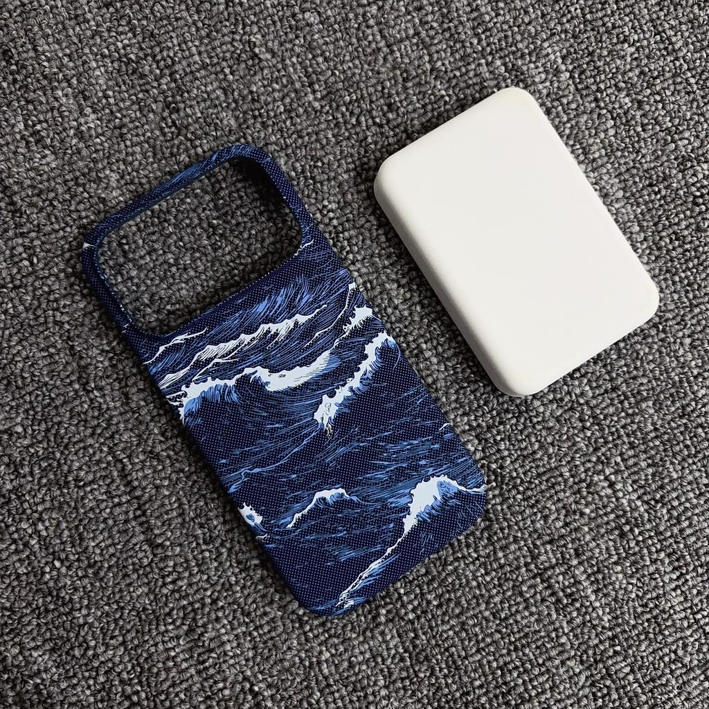 Kevlar Gezeitenmuster Kunststoff Für Magnetische Hülle Für Für Iphone 17 Air 16 Plus 1 14 13 12 Pro Max Schlanke Rahmenlose Kühlabdeckung
