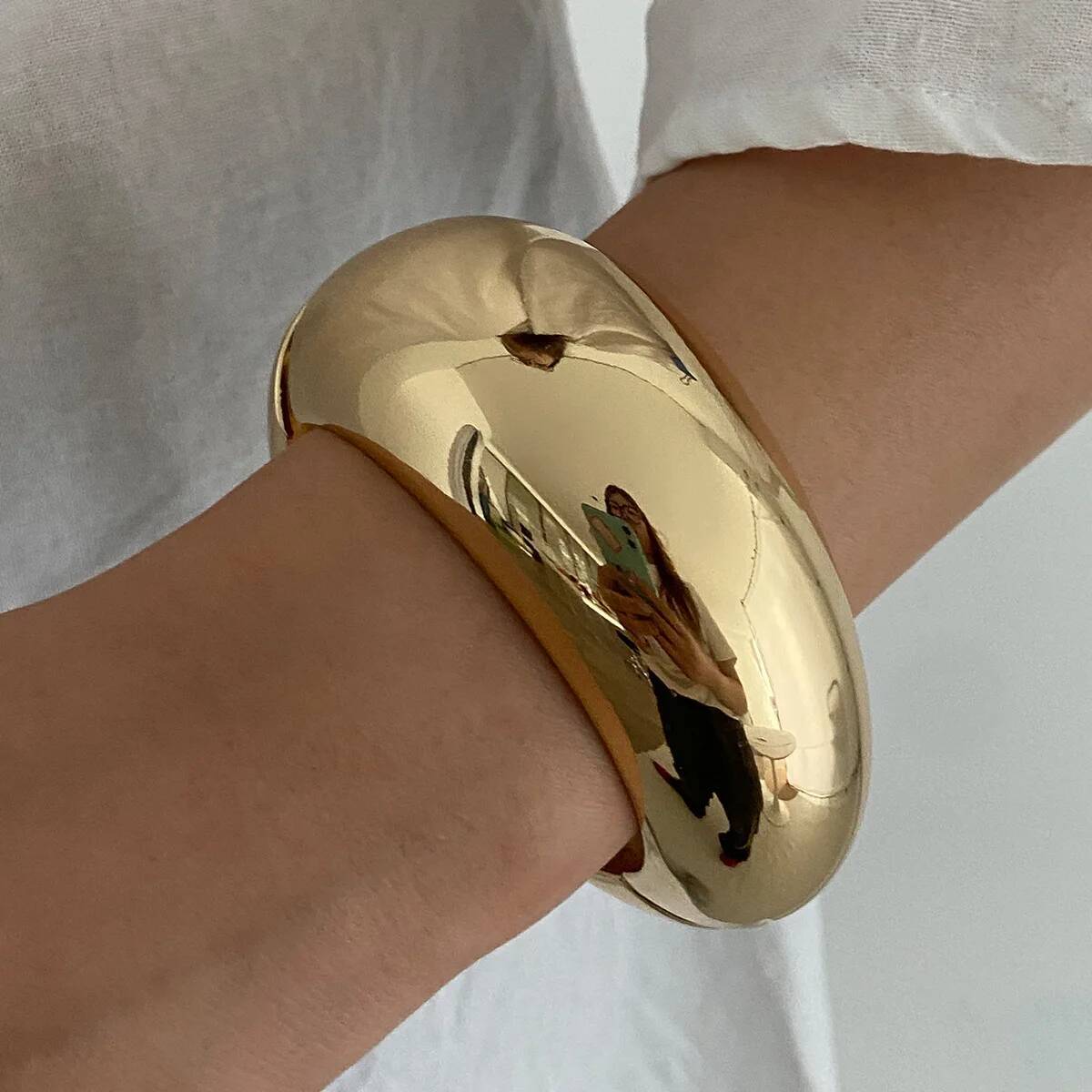 Salircon 3 Стиля Винтажный Неправильный Акриловая Смола Весенний Браслет Женский Панк Геометрический Металлический Широкий Толстый Браслет-Манжета Женские Украшения