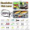 28/88/106Pcs Realistic Simulation Fish Lures Set Artificial Bait Kit  Freshwater Fishing