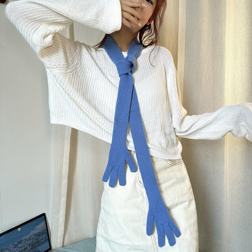 Acrylic Fibers Little Palm Scarf Lightweight Creative Belt Fashion Long and Thin Scarf  Unisex