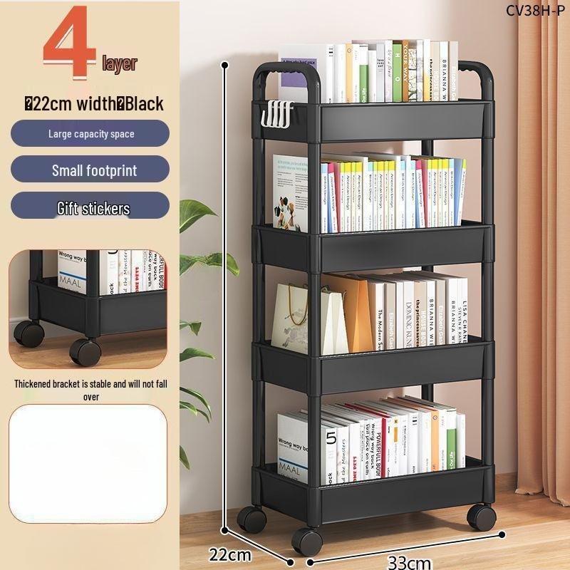 Multi-Layer Mobile Storage Rack for Bathroom, Kitchen, or Bedroom - Floor-Standing Trolley Shelf