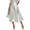 Elegantes Satin-Midikleid in A-Linie für Damen, fließend und schmeichelhaft