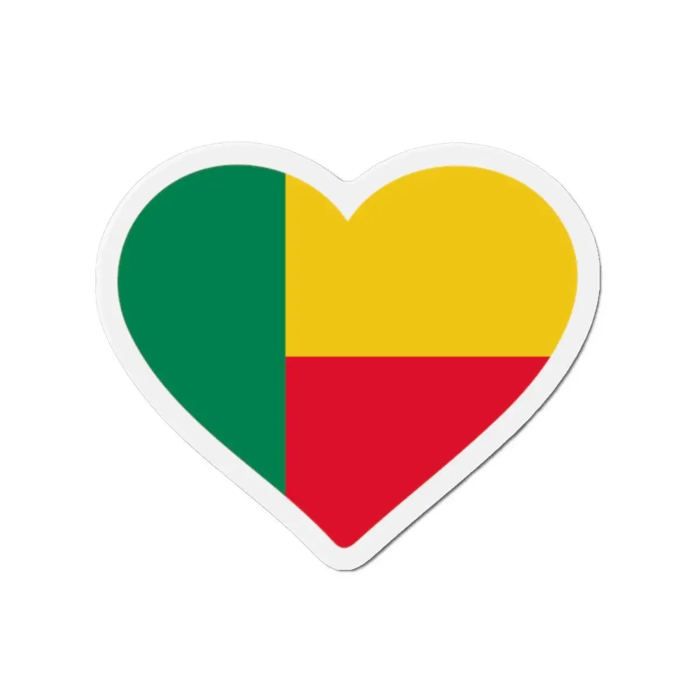 Aimant Coeur Drapeau Bénin - Multicolore - 7 cm - 50 pièces - Résine synthétique - Mixte