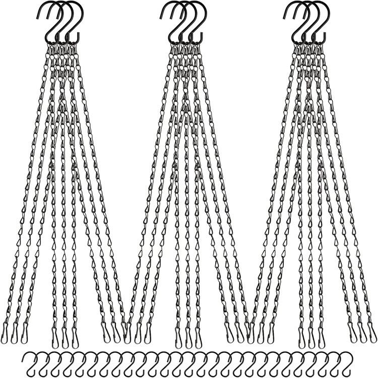 Black 23-Inch Hanging Chain Strap for Flower Pots, Bird Feeders, and Lanterns