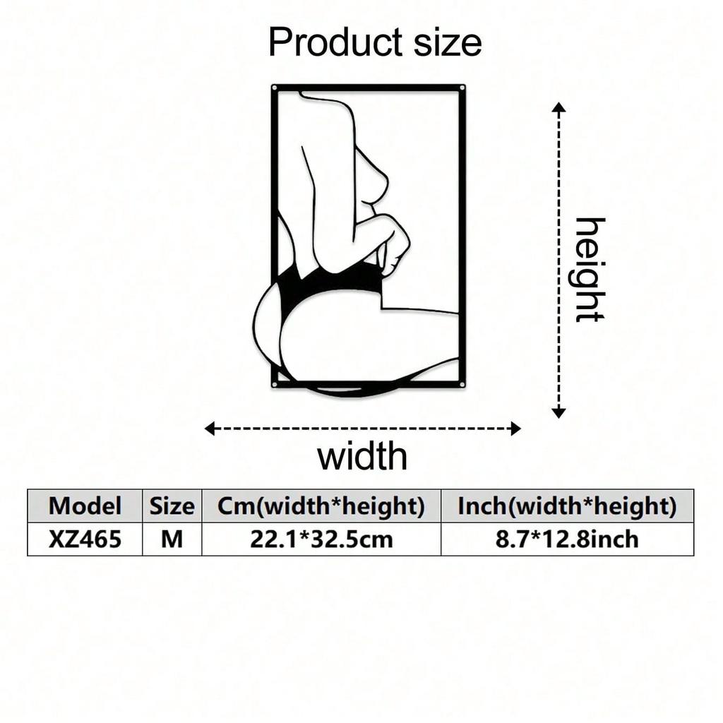 Modern Metal Wall Art Female Line Drawing Home Decor Abstract Contemporary