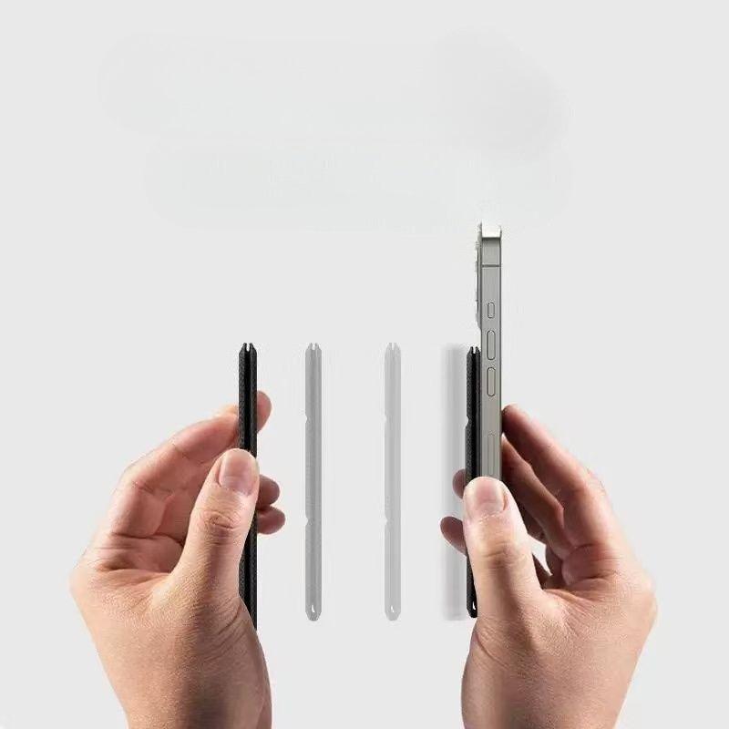 Magsafe Folding Card Case Magnetic Mobile Phone Holder Apple 17 Leather Multifunctional Folding Back Sticker Card Clip