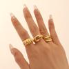Geometric Croissant Shape Open Ring - Titanium Steel Jewelry for Women