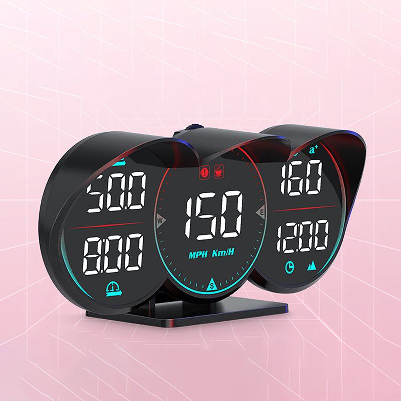 Autofahrinformationen HUD-Tachometer mit Lichtgeschwindigkeits-Kilometerstand-Head-Up-Display GPS-Kompass Überdrehzahlalarm für Lkw-Fahrzeuge