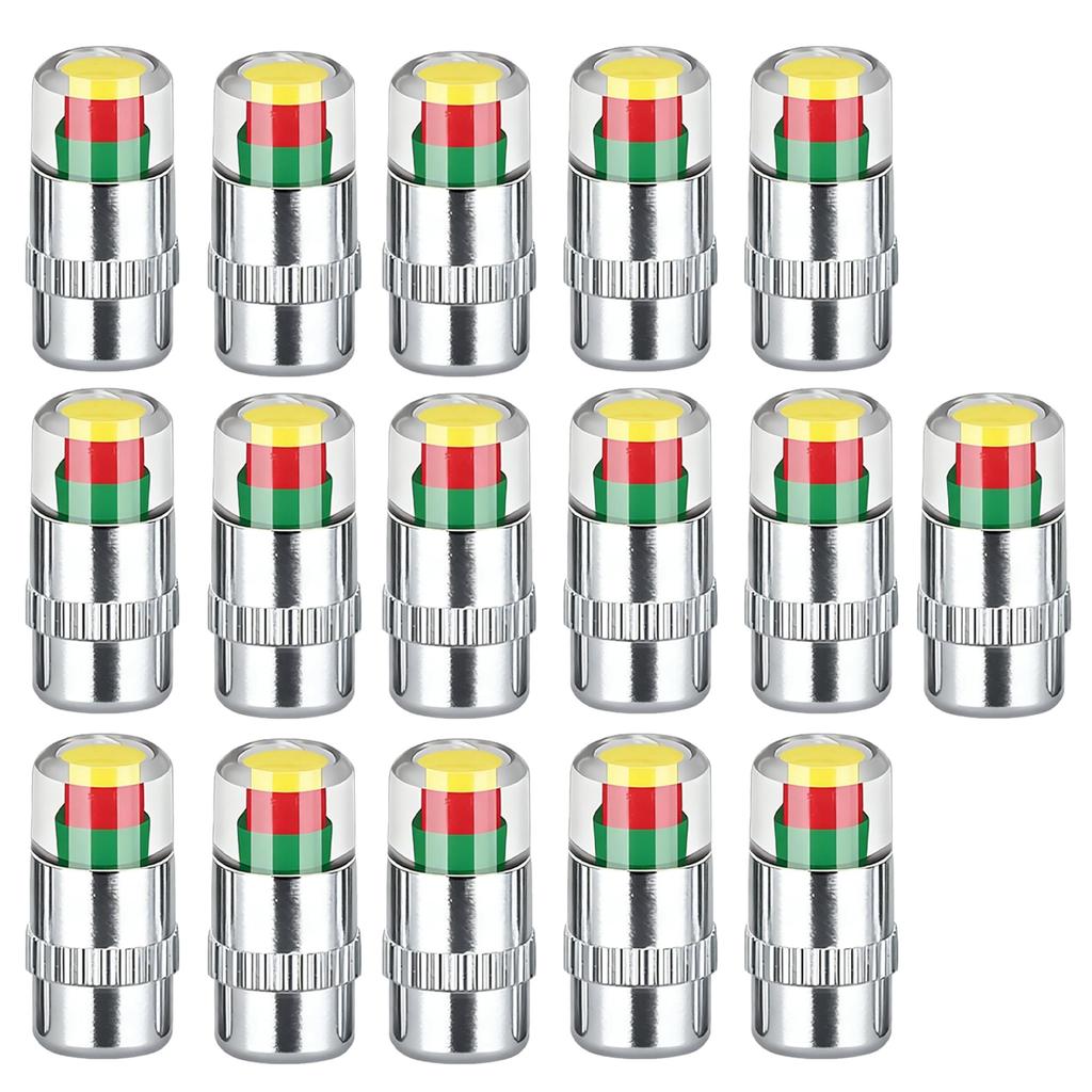 2.4Bar 36PSI Tyre Pressure Monitor Valve Caps Easy To Read 3 Color Eye Alert Tyre Valve Caps Pressure Monitor Indicator for Cars