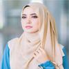 Solid Color Gold Powder Scarf Pearl Chiffon Malaysia Muslim Hijab Wrap Elegant Shining Scarves Shawl