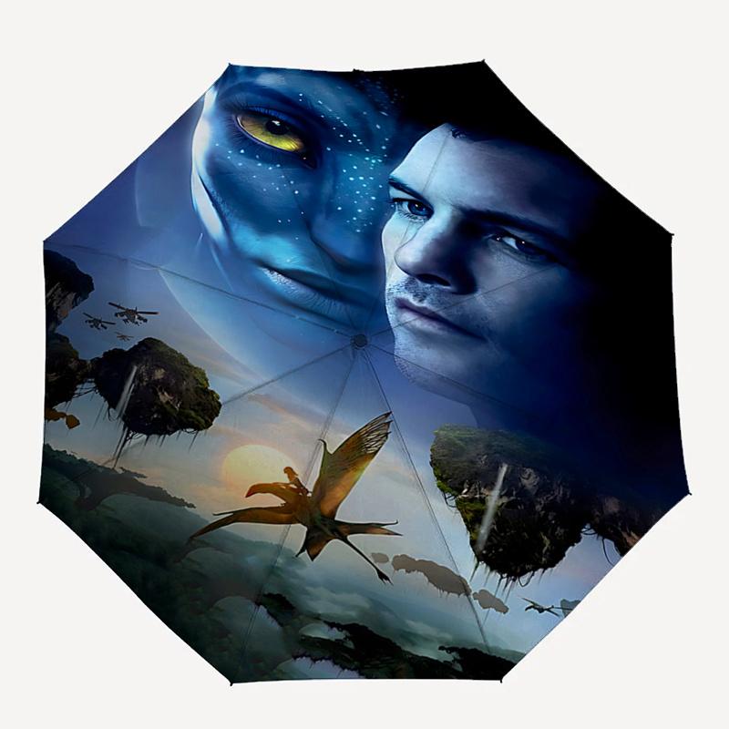 Avatar-inspiriertes Automatik-Öffnungs-/Schließschirm mit tragbarem Dreifachfaltdesign und 8-Speichen-Eisenrahmen, perfekt für Fans, Reisende, den täglichen Gebrauch