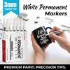 2/3/5/8/10/12 Pcs White Permanent Paint Markers Waterproof Fade-Resistant Quick Dry Tire Ceramic Fabric Art Industrial Marking