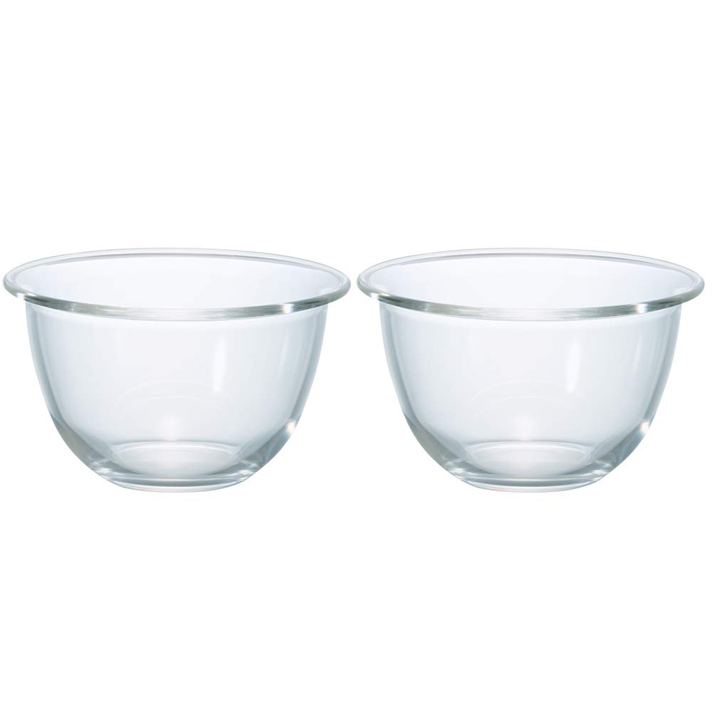 HARIO Glass Set of 900ml Made in Clear Heat-Resistant Bowls, 2, Capacity, Japan, MXP-2208,